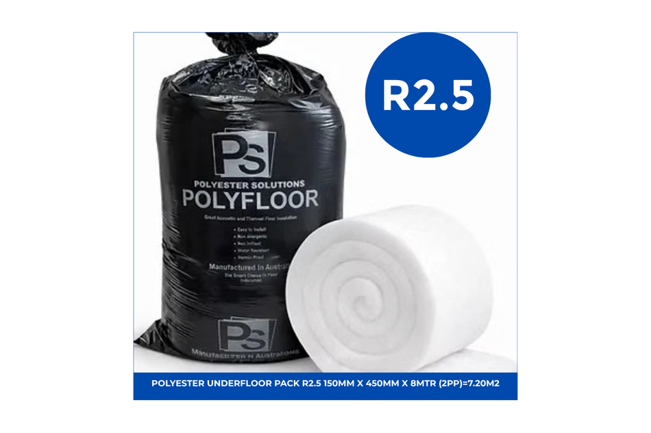 POLYESTER UNDERFLOOR PACK R2.5 150mm x 450mm x 8mtr (2pp)=7.20m2