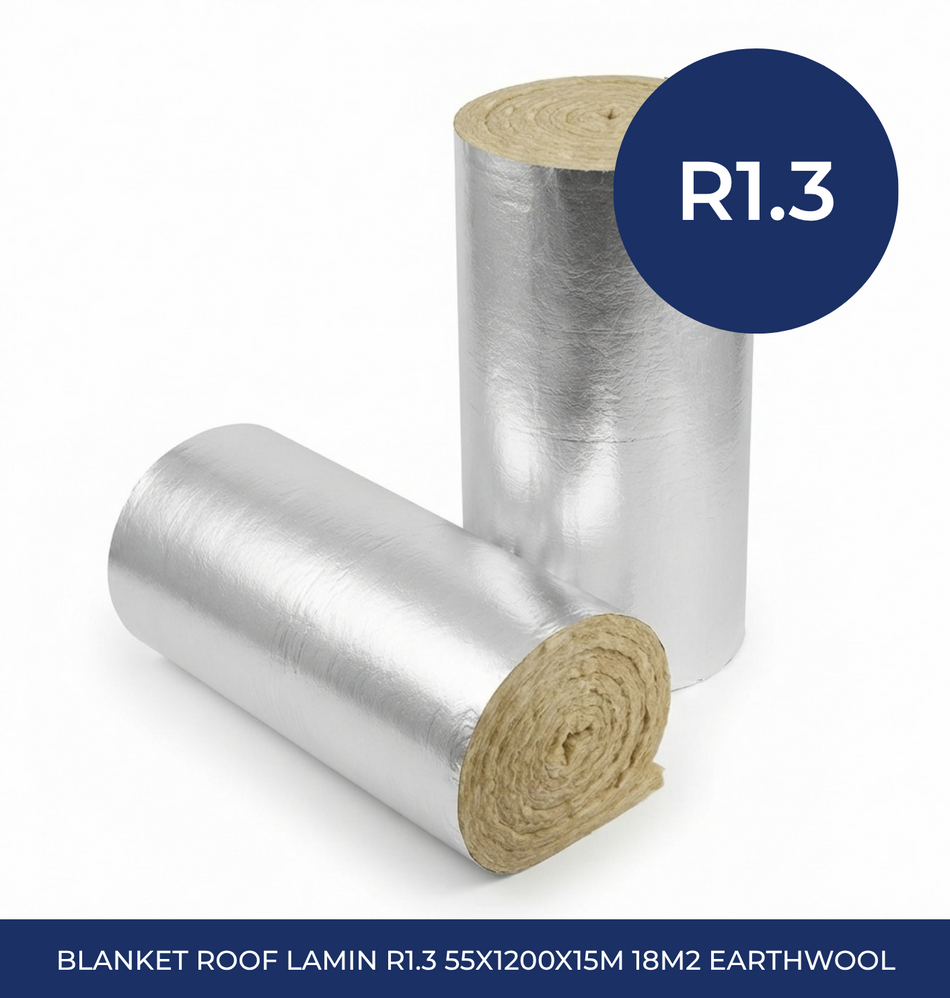 Blanket Roof Lamin R1.3 55x1200x15m 18m2 Earthwool