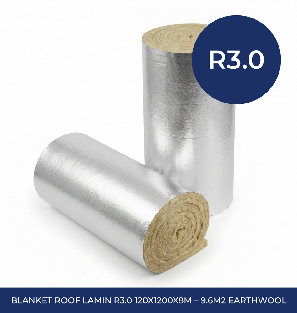 Blanket Roof Lamin R3.0 120x1200x8m – 9.6m2 Earthwool